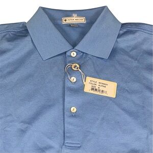Peter Millar Golf Cotton Lisle Polo Shirt MC00K01 Preppy Sport Alpine Mens M NWT